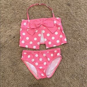 Vintage Gymboree pink polka dot swim suit